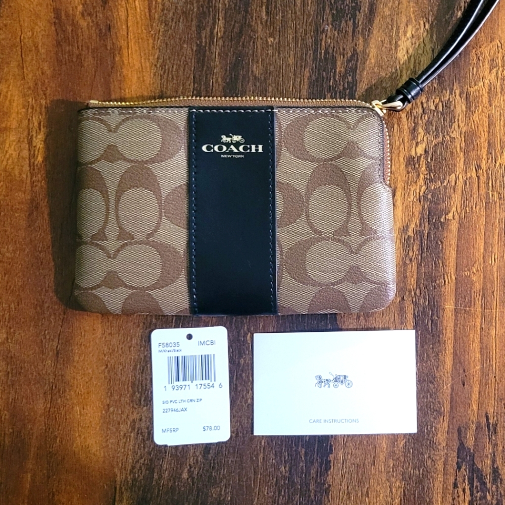 Coach Brown Wristlet